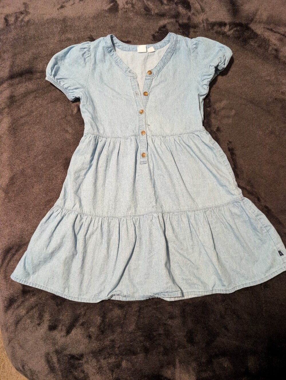 GAP Light Blue Chambray Peplum Button-Front Tunic